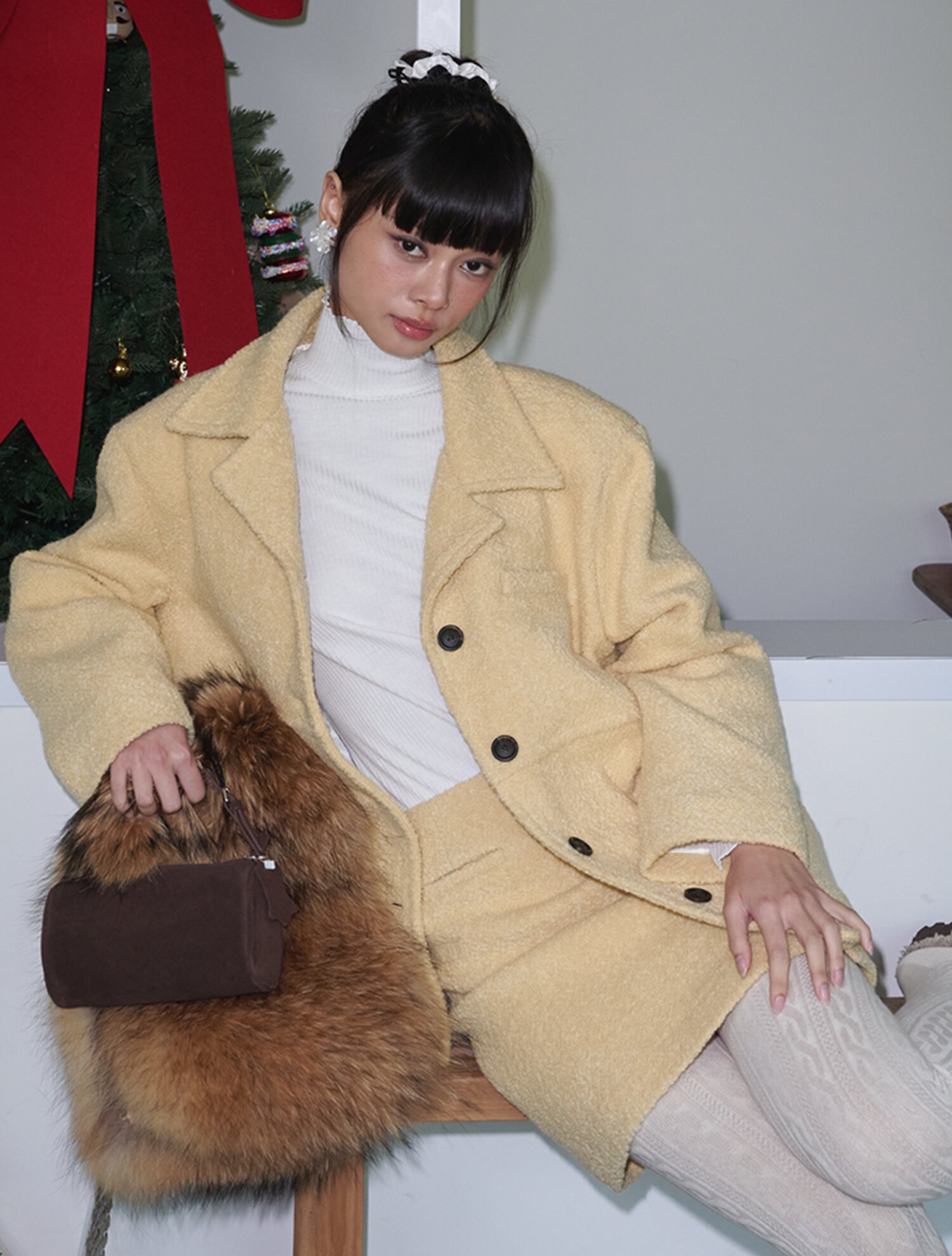 Boucle wool oversized jacket_Butter
