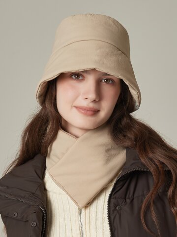 그린라벨 경량 패딩 버킷햇 + 넥워머 SET 헬로나 (4 colors)