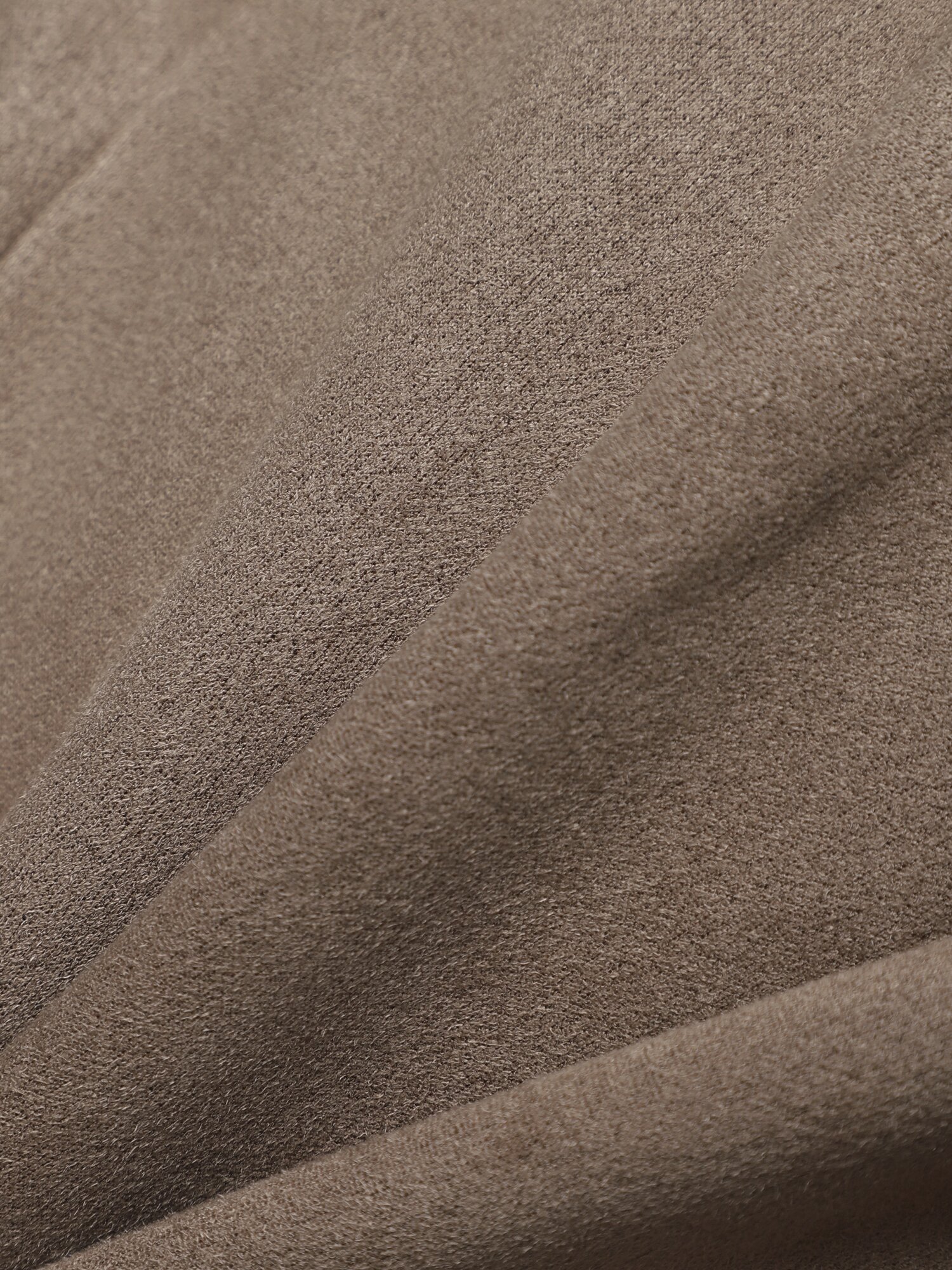 페이크 스웨이드 라운드넥 크롭 재킷 (KHAKI)