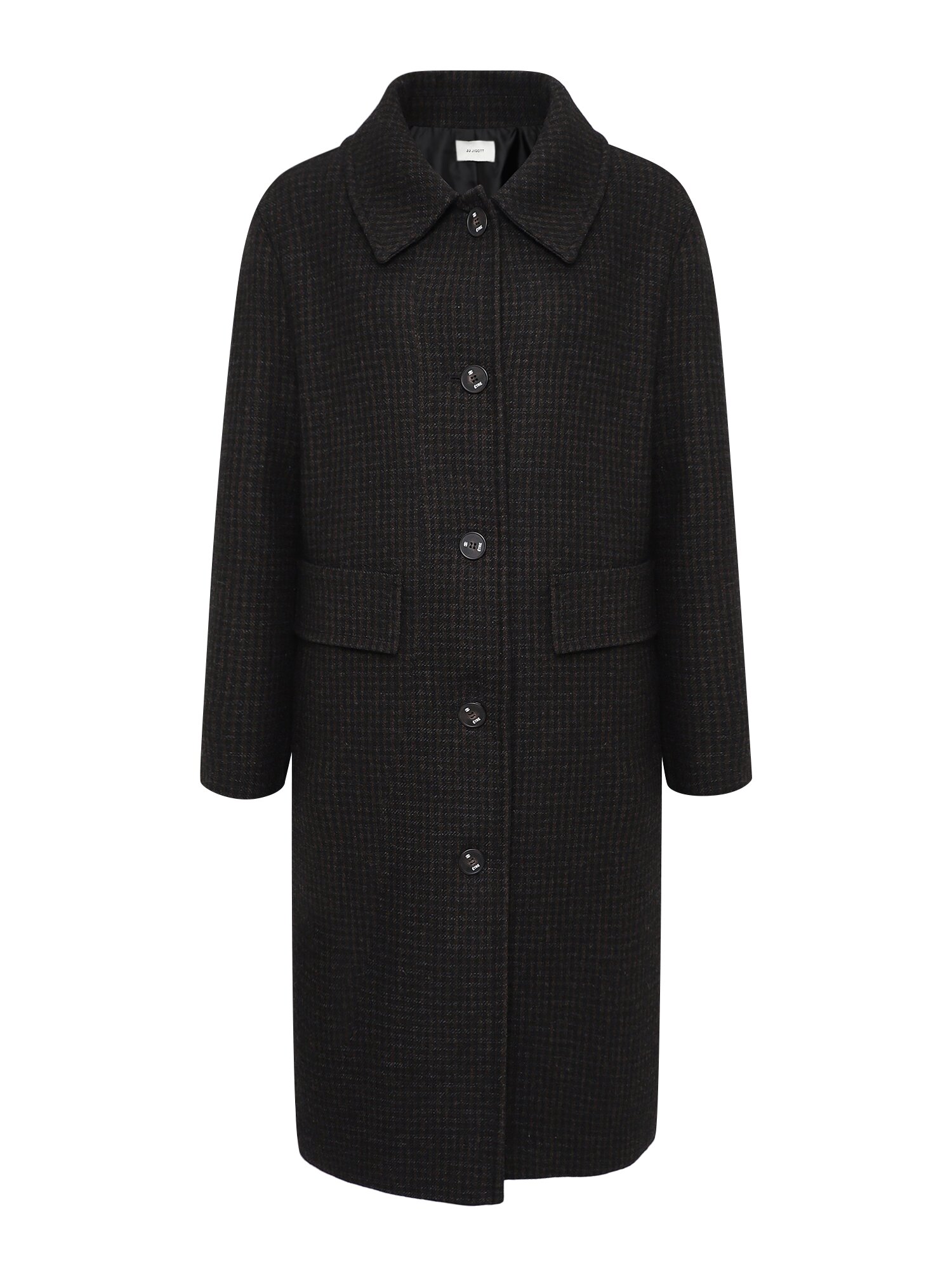 울 블렌드 쉐도우 체크 코트 (CHECK BROWN)