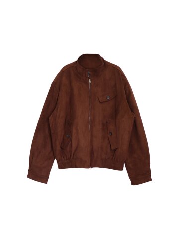 TWO-BUTTON BLOUSON JUMPER_BROWN