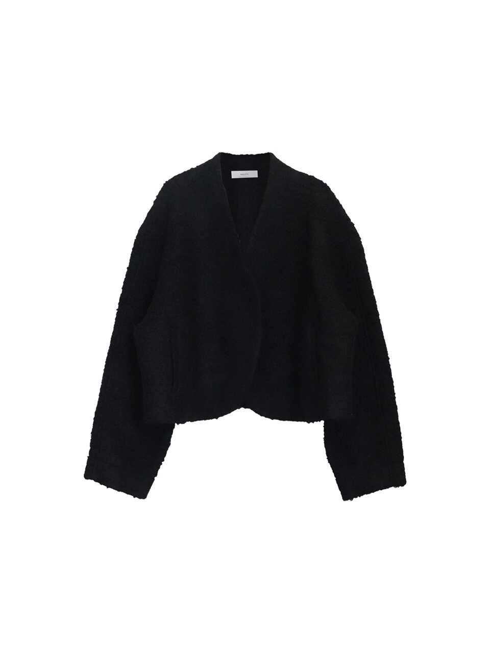 NO COLLAR BALLOON JACKET_BLACK