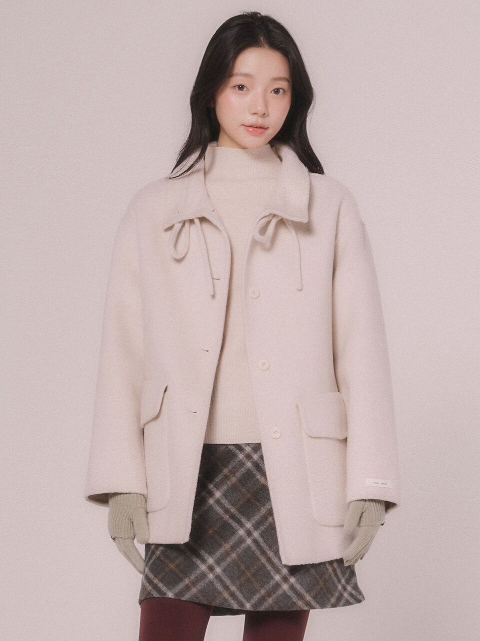 핸드메이드 울 하프 코트 (2color)