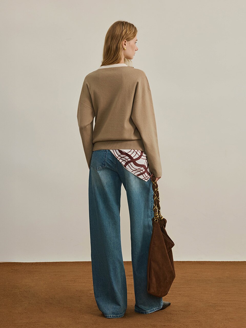 YY_Straight wide-leg jeans