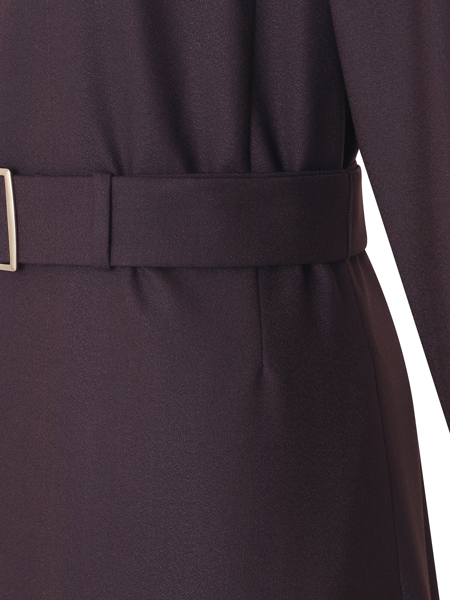 울 블렌드 헤링본 싱글 칼라 원피스 (DARK BROWN)