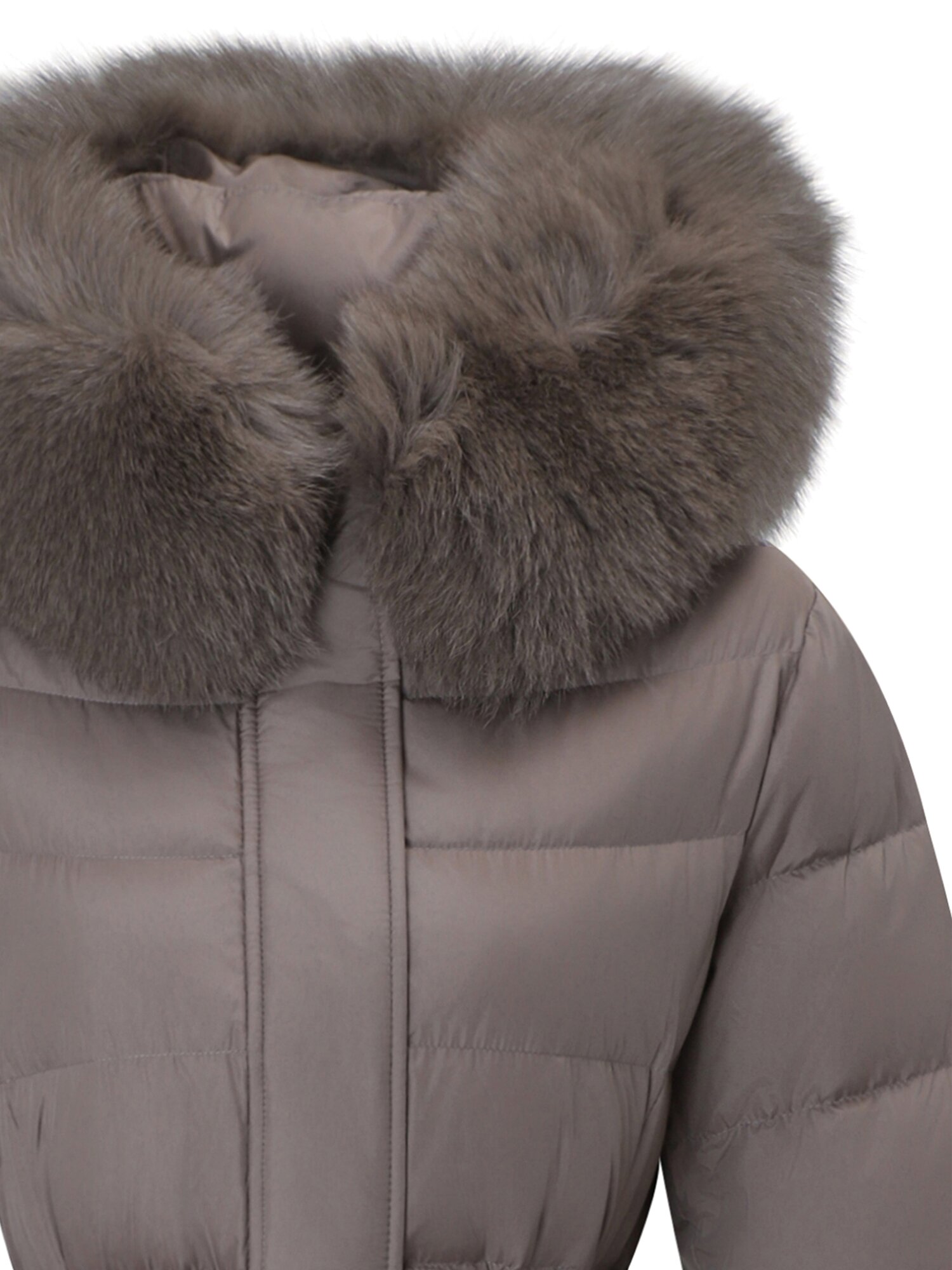 구스다운 폭스퍼 롱 점퍼 (LIGHT BROWN)