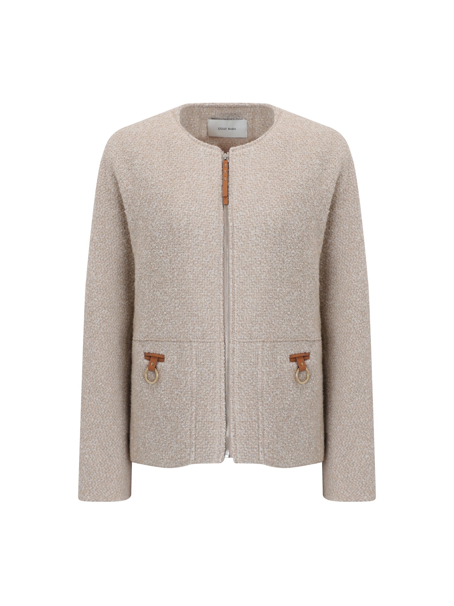 울 블렌드 레더 포인트 재킷 (BEIGE)