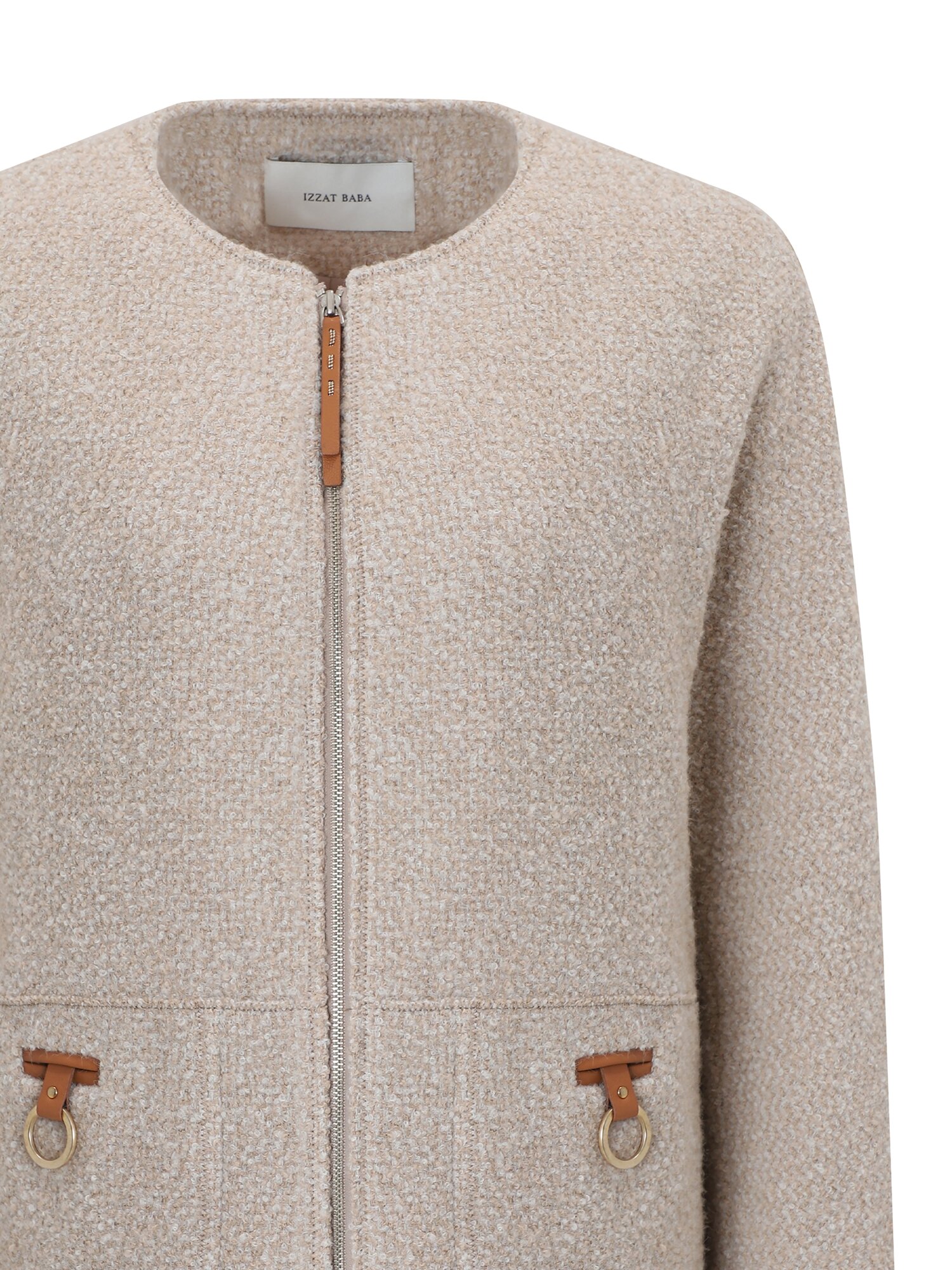 울 블렌드 레더 포인트 재킷 (BEIGE)