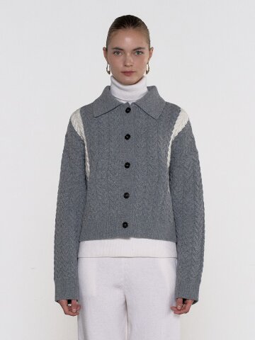 시그니처 라인 크롭 가디건 (2color)