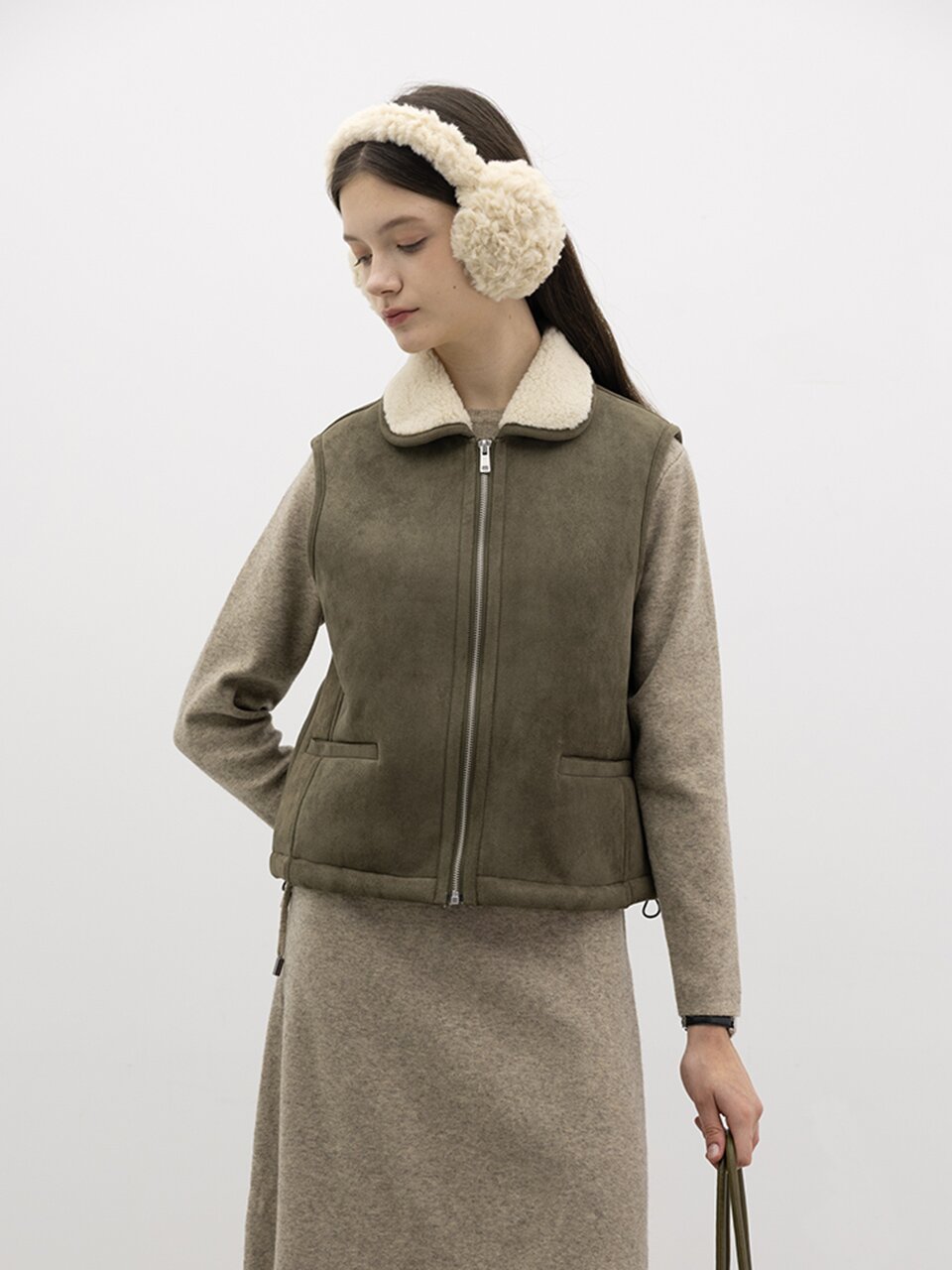 WD_Nomad fleece mustang vest_KHAKI