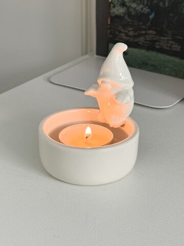 불쬐는 산타클로스 도자기 티라이트 캔들홀더 양초 인센스 받침대