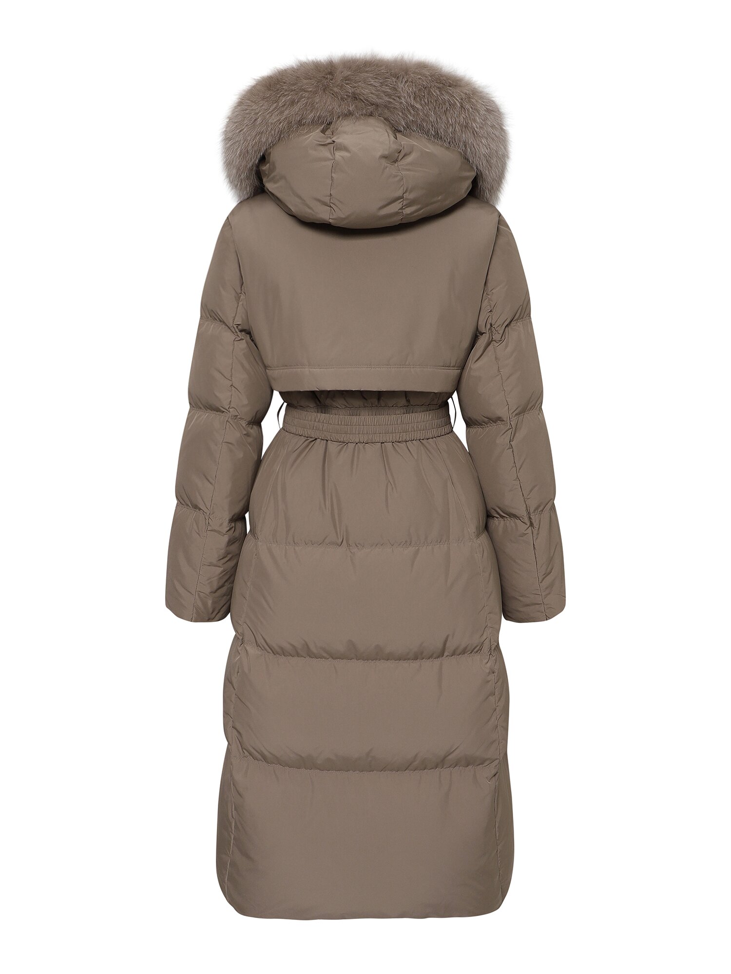 폭스퍼 벨티드 플랩 구스다운 점퍼 (BROWN)