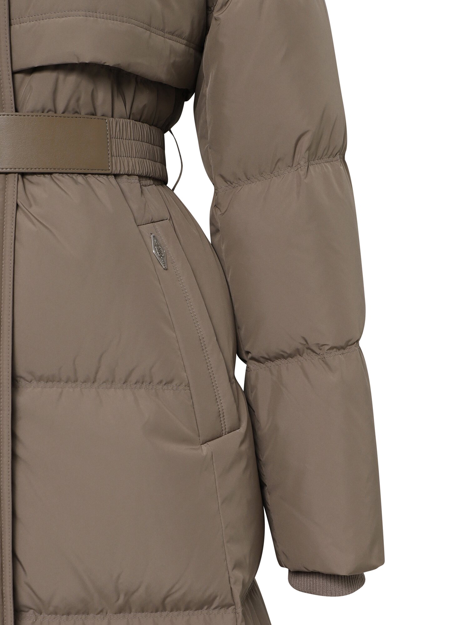 폭스퍼 벨티드 플랩 구스다운 점퍼 (BROWN)