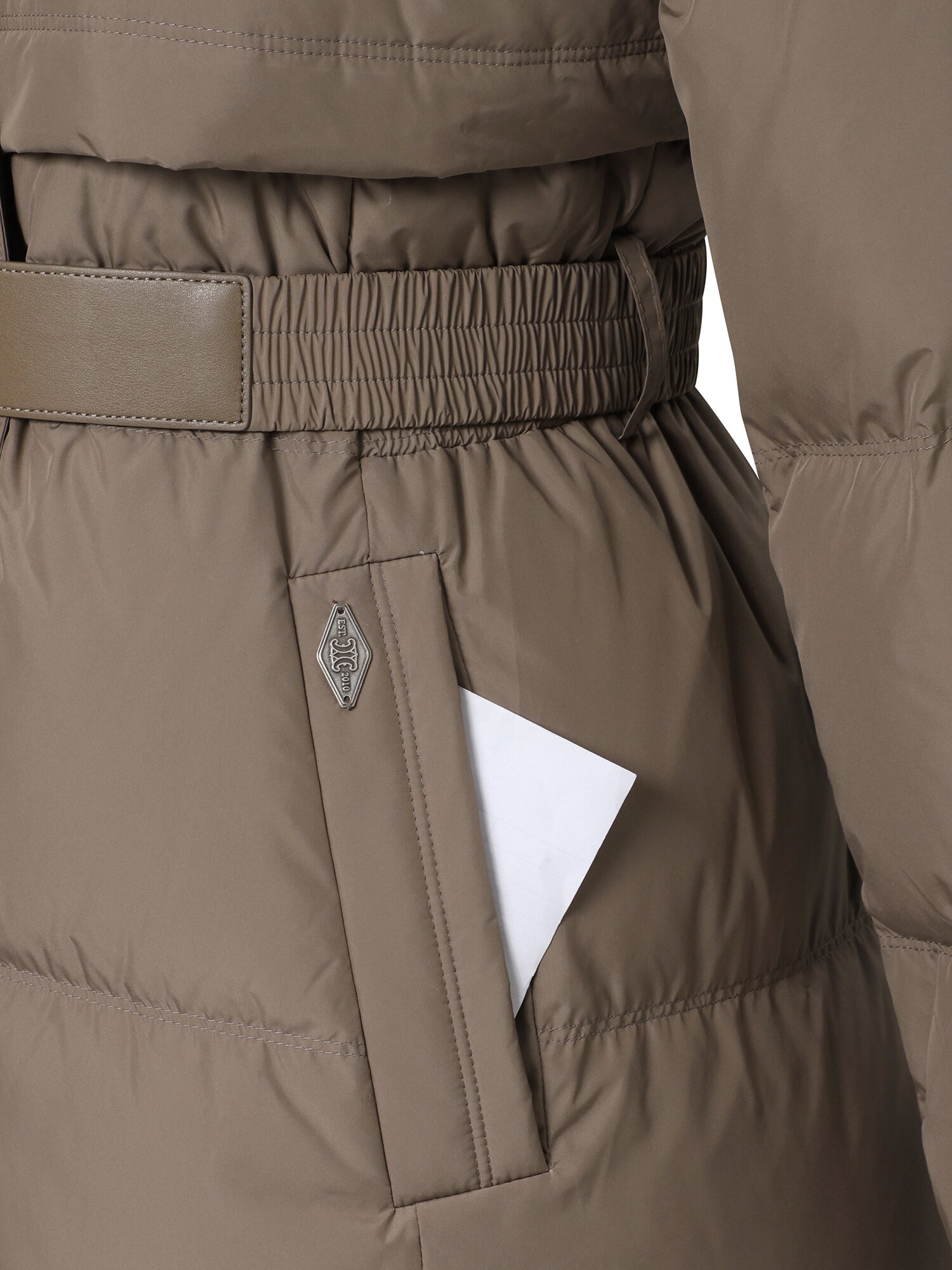 폭스퍼 벨티드 플랩 구스다운 점퍼 (BROWN)