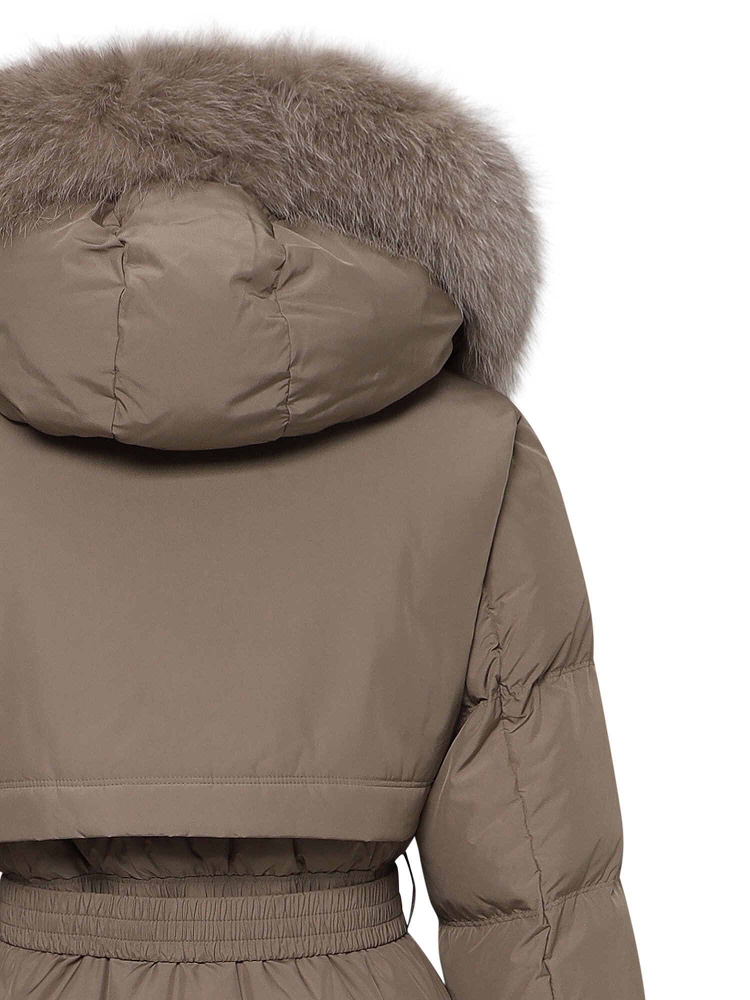 폭스퍼 벨티드 플랩 구스다운 점퍼 (BROWN)