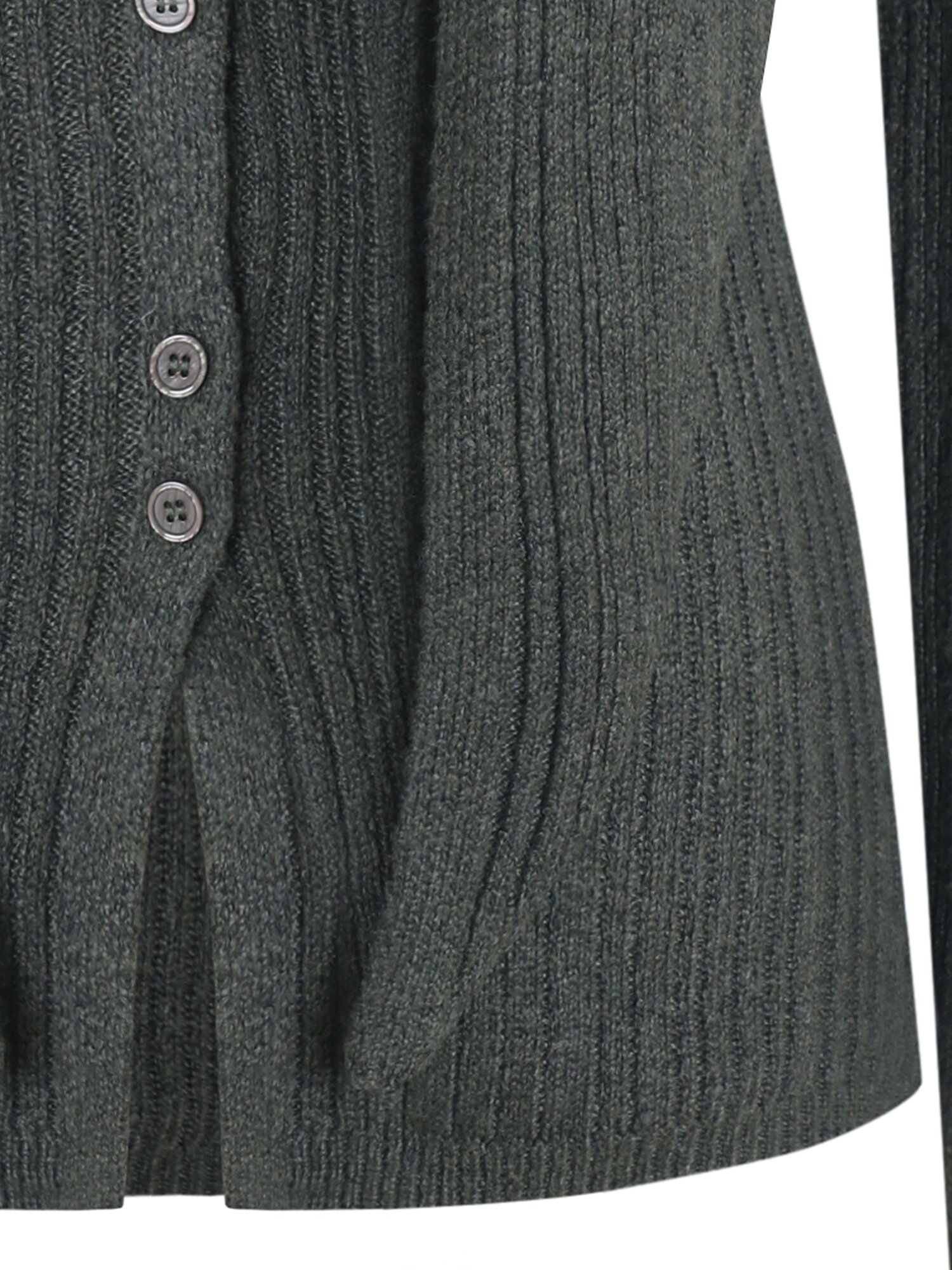 스카프 레이어드 칼라넥 니트 카디건 (KHAKI)