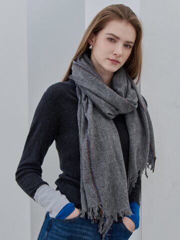 [케이미에르] 투라인 프린지 숄 머플러