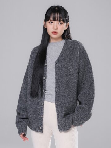 바켄 브이넥 니트 가디건 BK8942_차콜