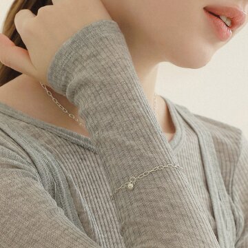 제이로렌 베이직 실버 볼 팔찌 B0974