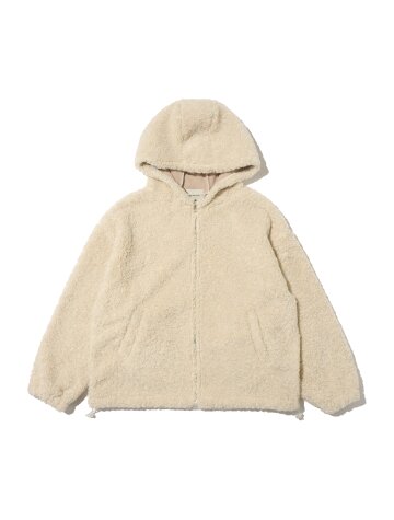 허그 플리스 후드 점퍼 (아이보리)