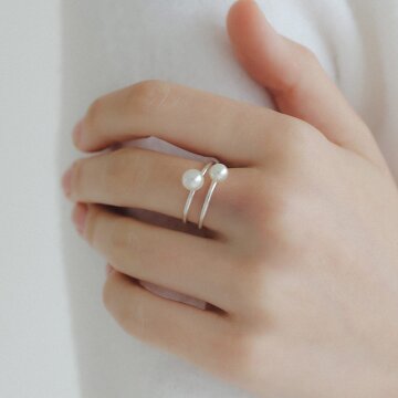 제이로렌 진주 실버 슬림라인 진주은반지 R0682