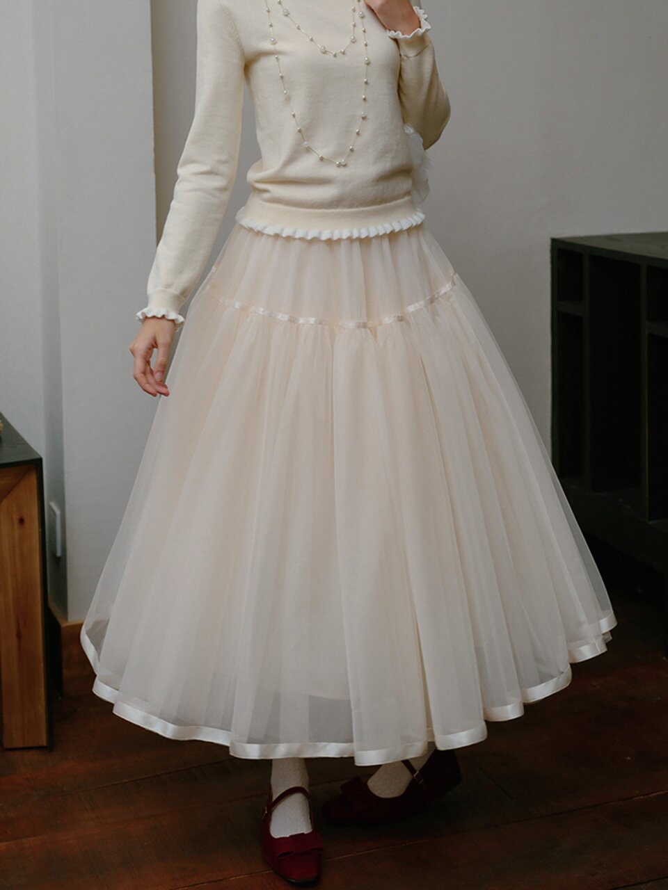 Cest_Fairy mesh a-line skirt