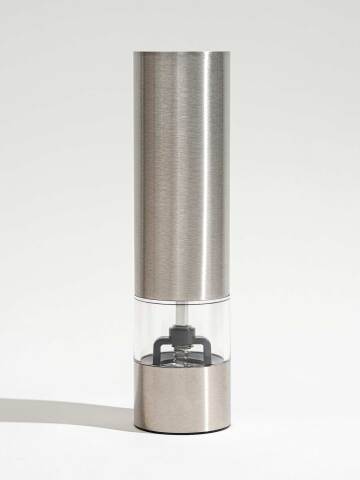 원터치 무선 전동 후추 소금 그라인더 2개입 (LED 조명,3단 입자 조절)