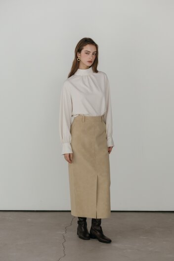 마론 슬릿 롱 스커트(크림골드)