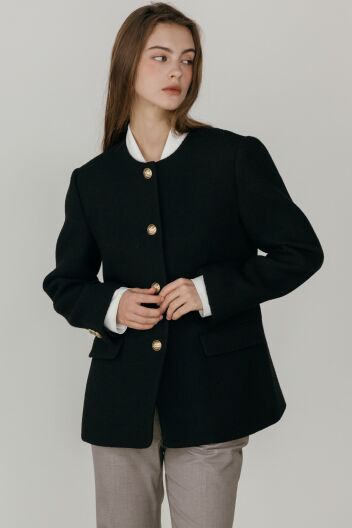 제나 트위드 하프 자켓(2컬러)