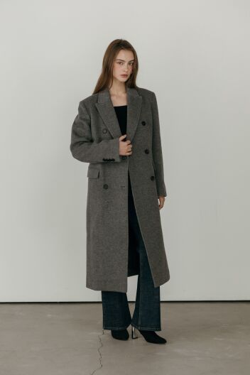 그레타 더블 브레스티드 롱 코트(3컬러)