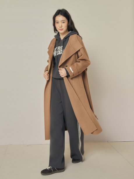 울 블렌드 와이드핏 셋업 니트 팬츠 