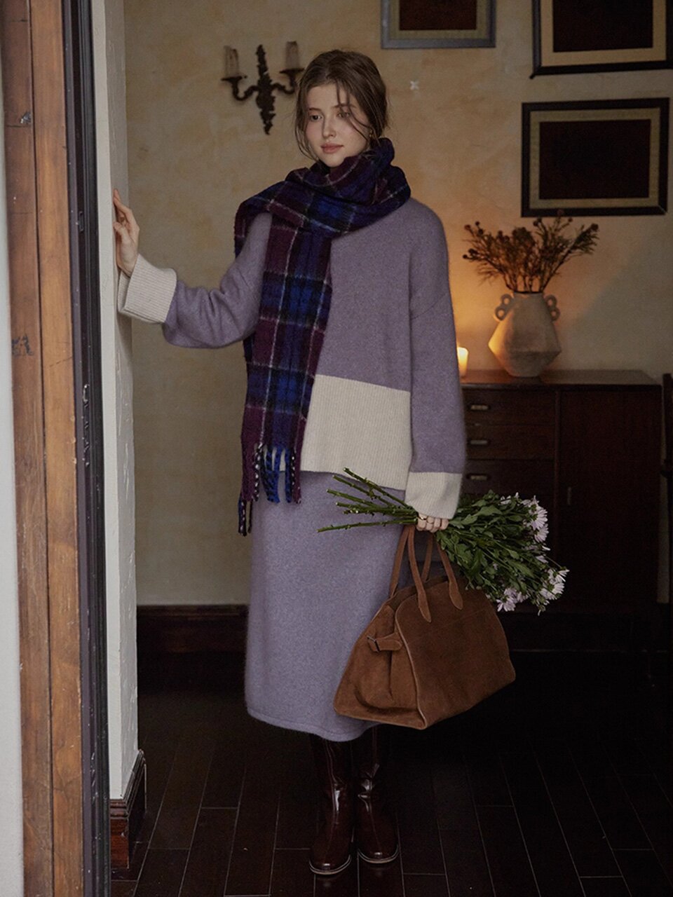 PM_Soft lavender knit skirt