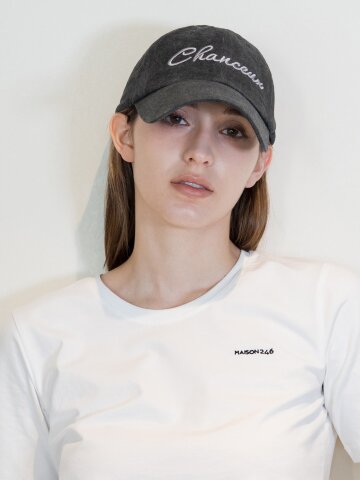 LUCKY OVERFIT BALLCAP WASHING CHARCOAL 남녀공용 챙이 긴 볼캡 오버핏 야구모자