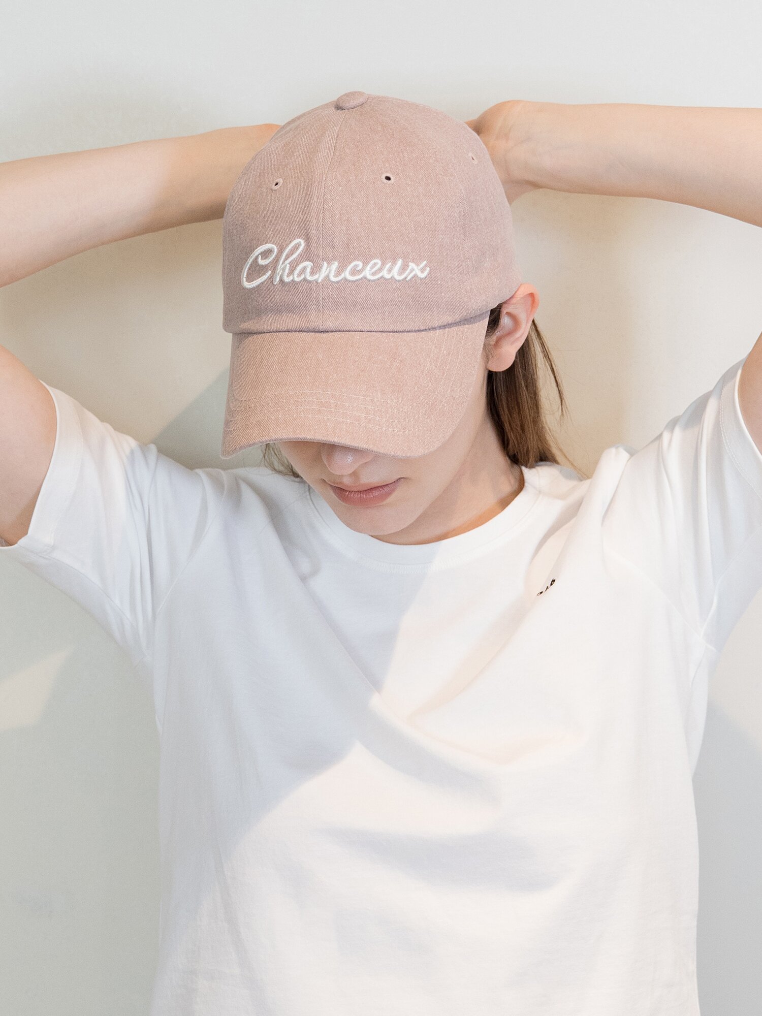  LUCKY OVERFIT BALLCAP WASHING RED BEAN 남녀공용 챙이 긴 볼캡 오버핏 야구모자