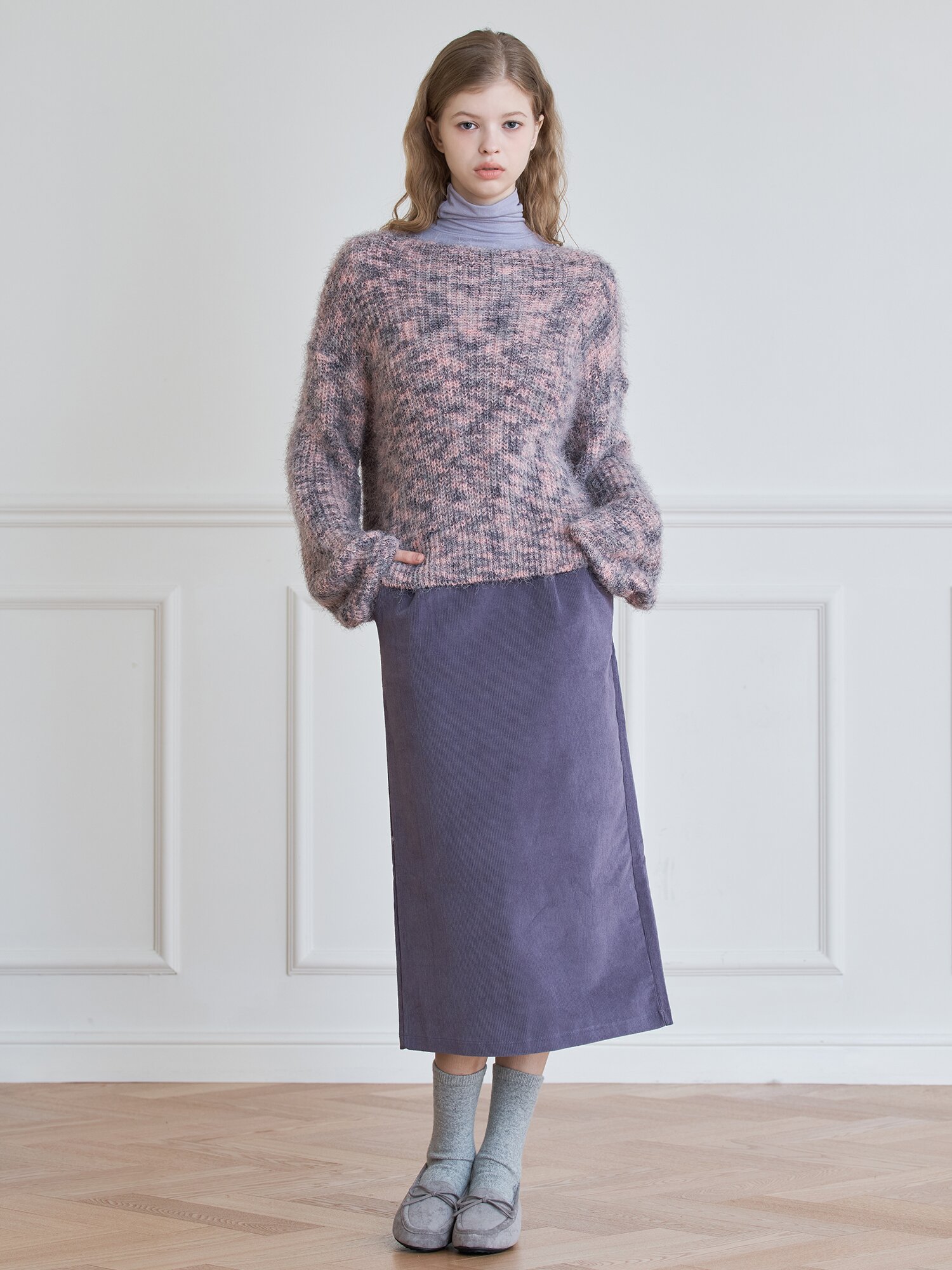 LOOP HAIRY BOATNECK KNIT