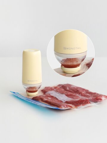 모노테일 액체흡입 무선 미니 진공포장기+진공팩 10P(사이즈별 2장씩)