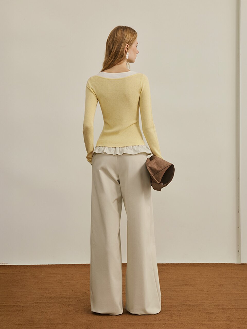 YY_Lace splicing wide pants