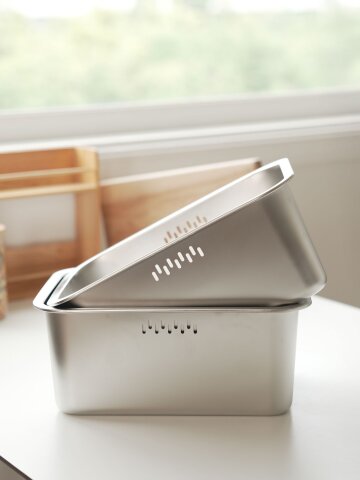 올스텐 배수구형 사각 대형 설거지통 10L