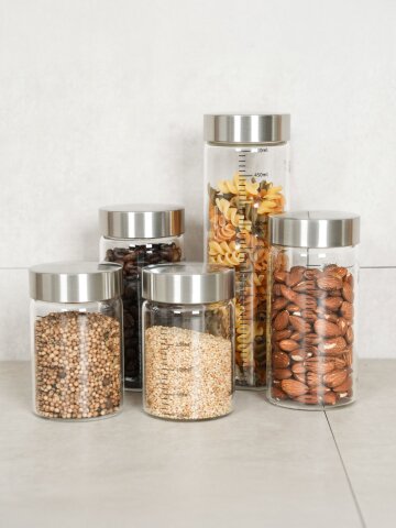 스텐 304 내열유리 눈금 밀폐 유리병 2개입 세트 3종 택1 (200ml,300ml,500ml)