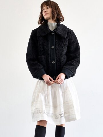 TEDDY FAUX FUR JACKET_BLACK