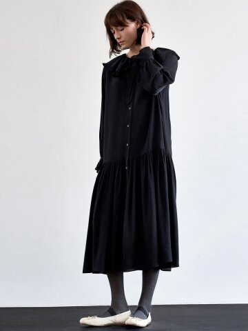 SAILOR RUFFLE COLLOR DRESS_BLACK