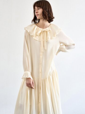 SAILOR RUFFLE COLLOR DRESS_CREAM