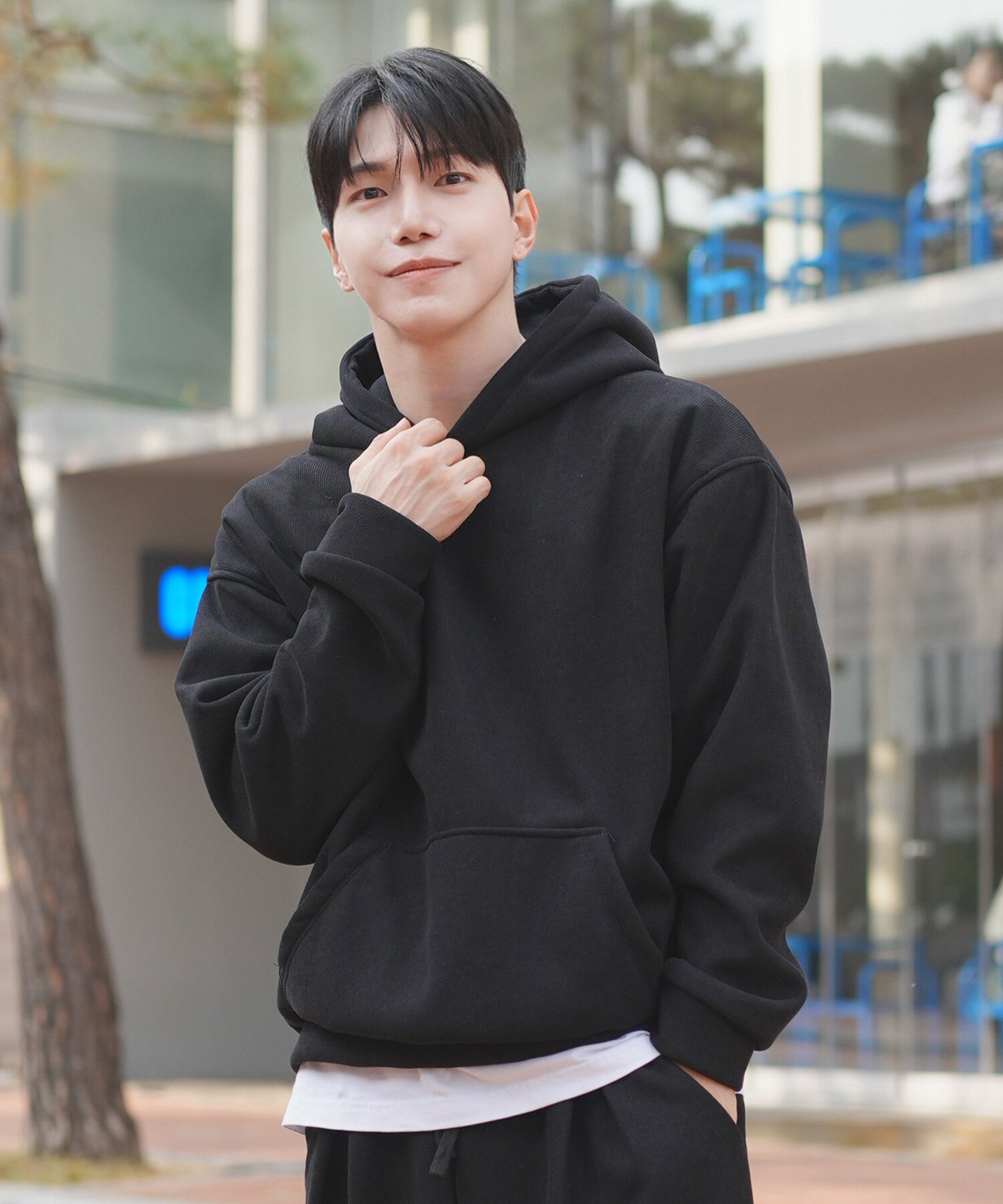 남녀공용 코듀로이 기모 후디 (BLACK) (HBBLT80)