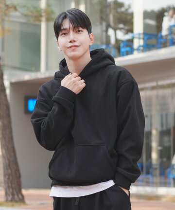 남녀공용 코듀로이 기모 후디 (BLACK) (HBBLT80)