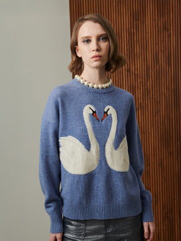 CLAUDIA SWAN WOOL CREWNECK SWEATER 클라우디아 스완 울 스웨터