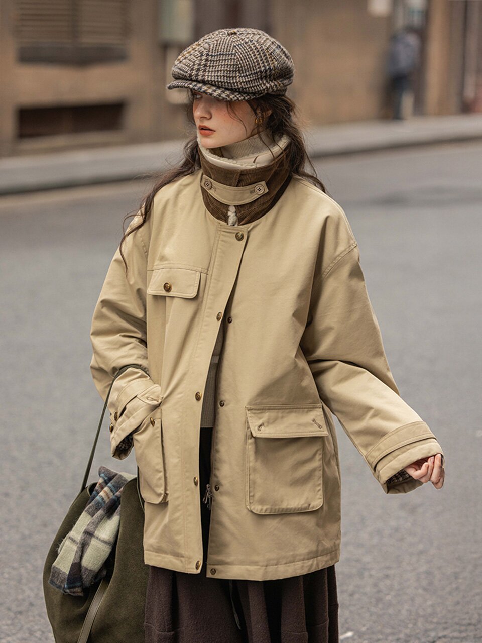 DA_French fur collar jacket_2color
