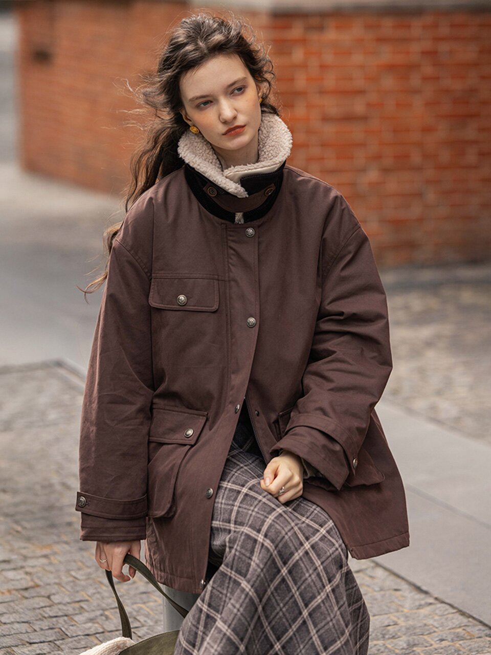 DA_French fur collar jacket_2color