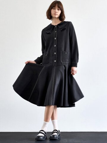 SAILOR COLLOR FLARE DRESS_BK