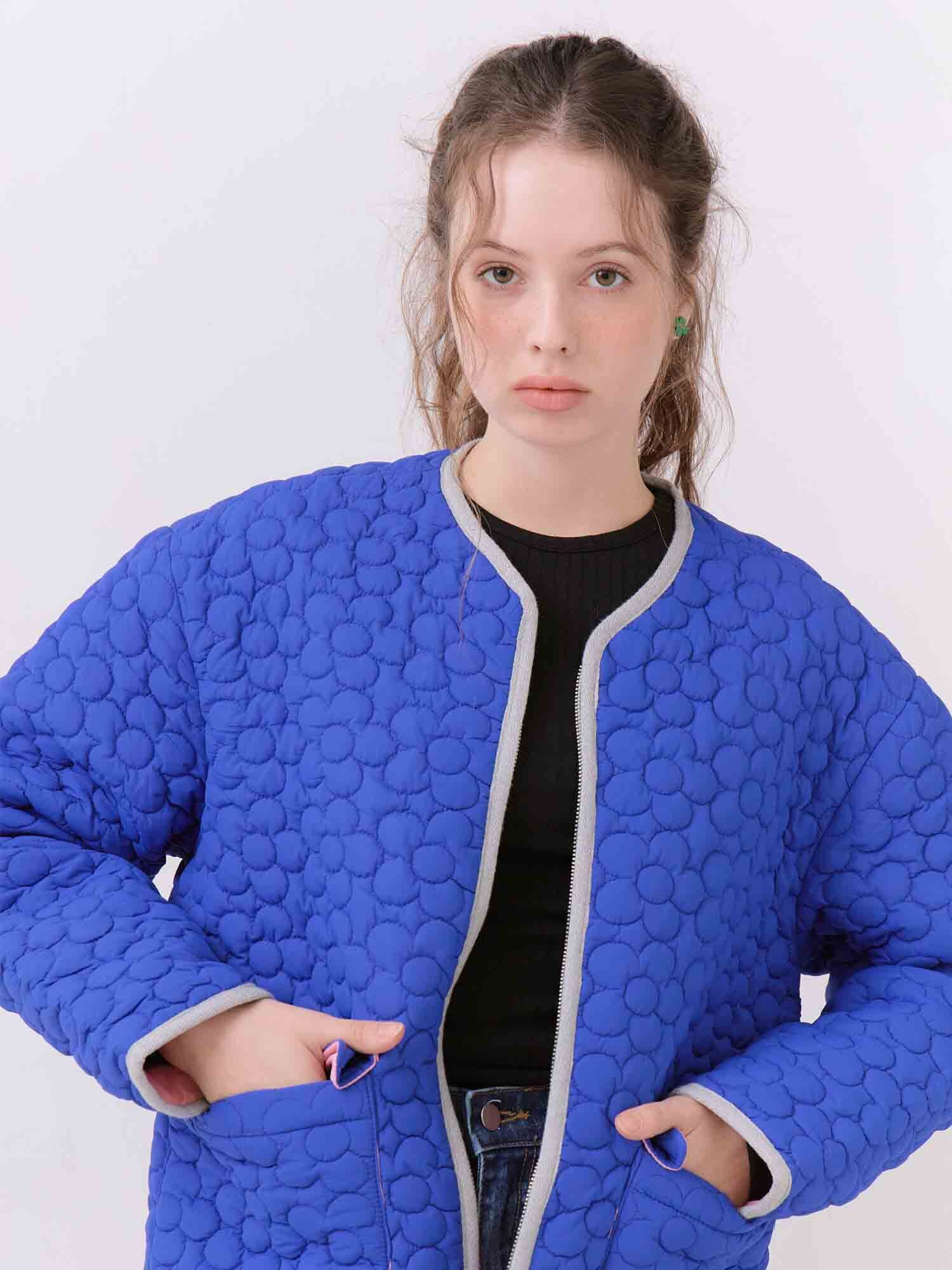 Harper Bloom Quilted Light Jacket – Vivid Blue