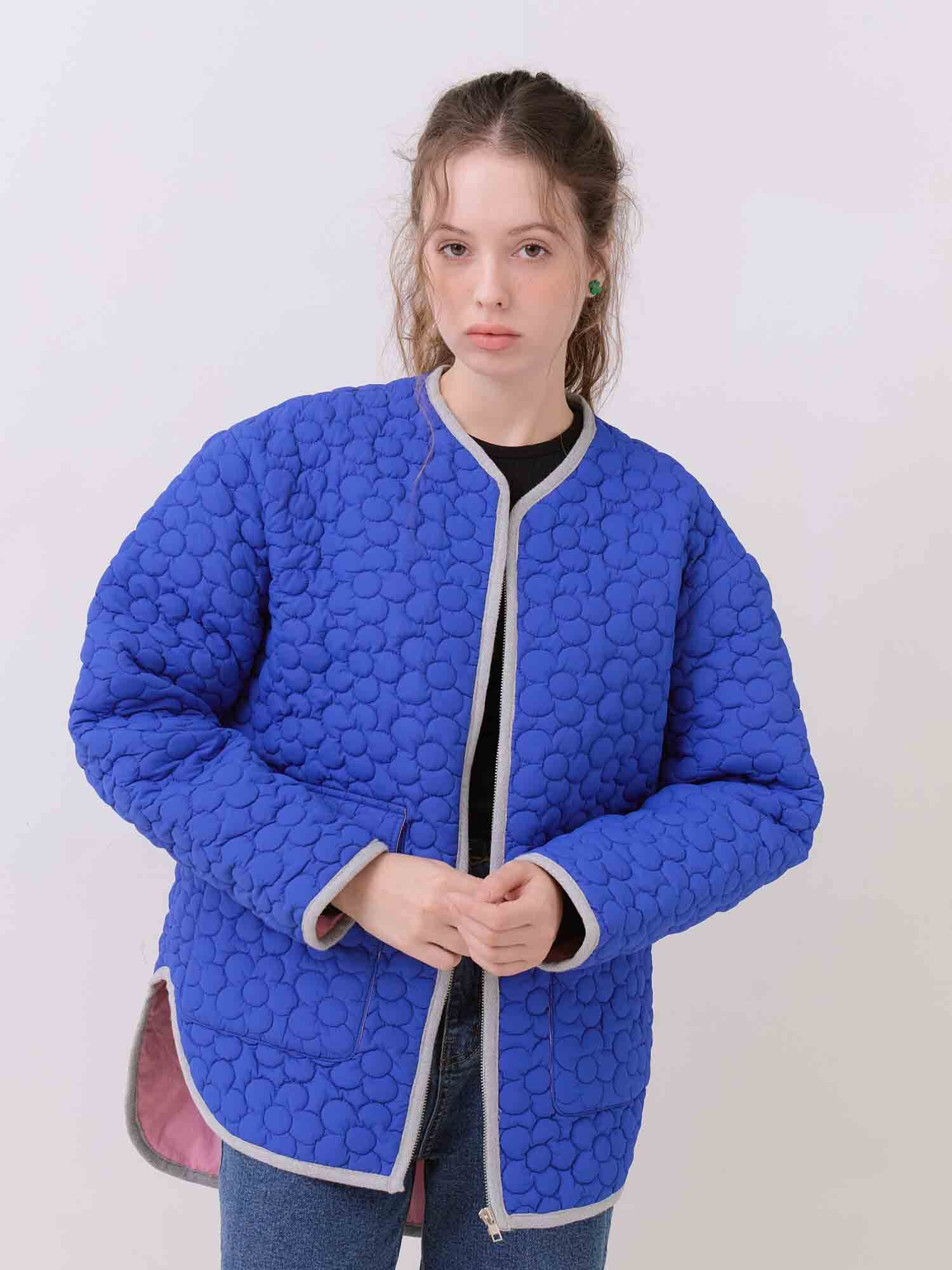 Harper Bloom Quilted Light Jacket – Vivid Blue